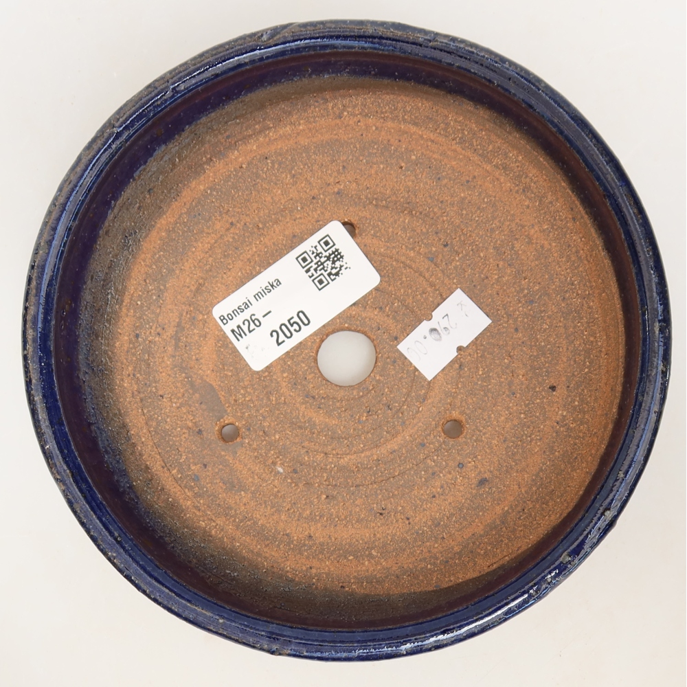 Pot à bonsaï en céramique 14,5 x 14,5 x 4,5 cm, couleur bleue