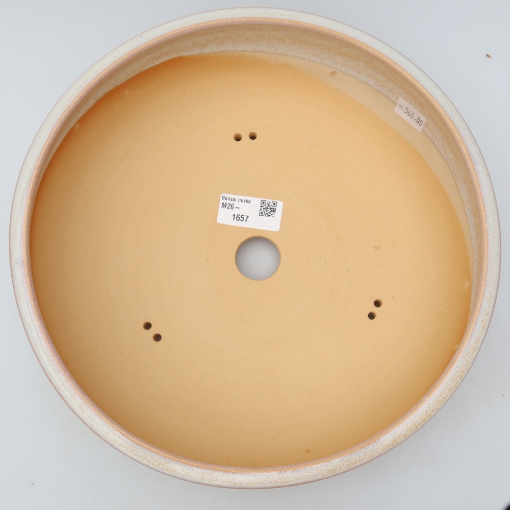 Bol à bonsaï en céramique 26,5 x 26,5 x 7,5 cm, couleur beige
