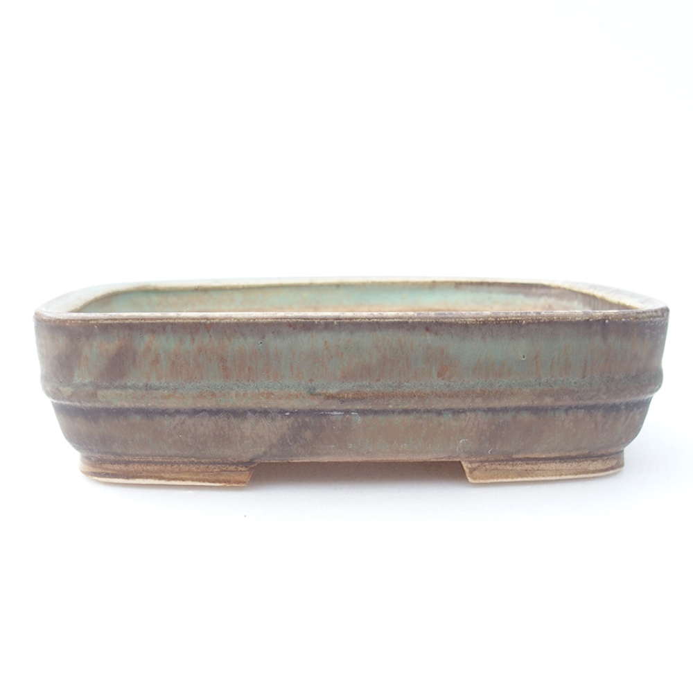 Bol à bonsaï en céramique 17,5 x 14 x 4,5 cm, vert