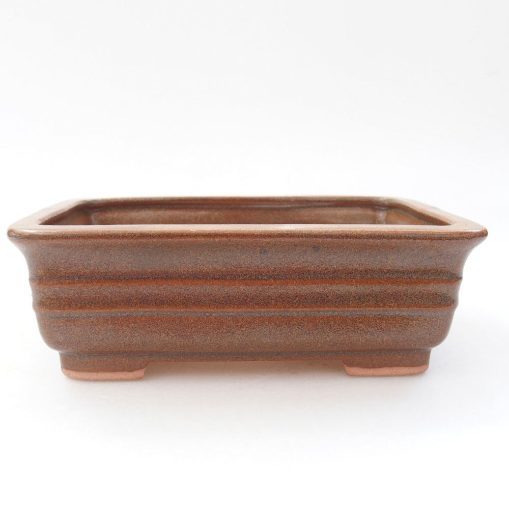 Bol à bonsaï en céramique 13,5 x 9,5 x 4,5 cm, brun