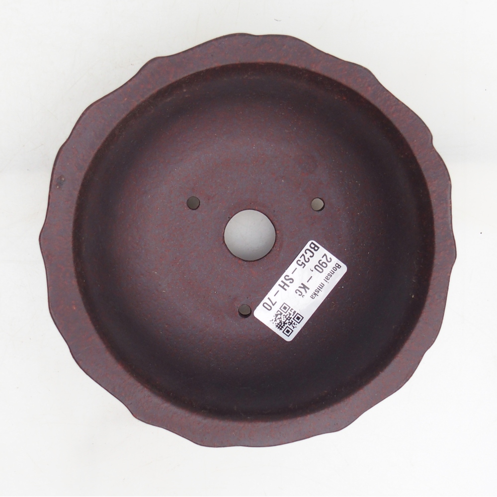 Bol à bonsaï en céramique 15 x 15 x 6,5 cm, brun