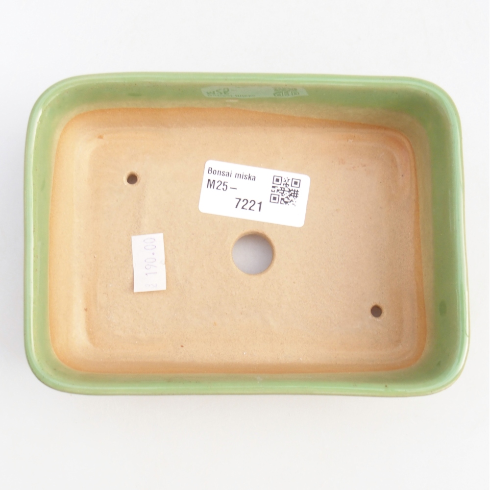 Bol à bonsaï en céramique 14,5 x 10,5 x 4,5 cm, vert