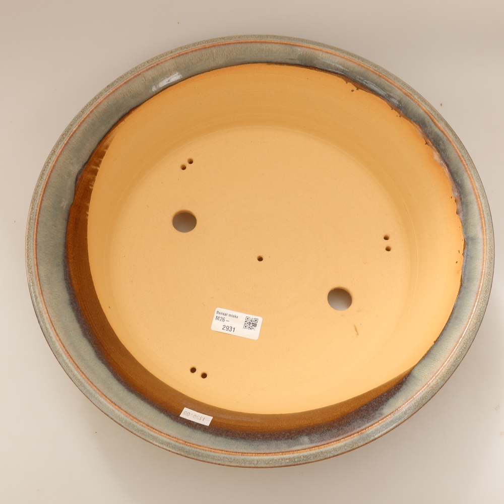 Pot à bonsaï en céramique 35,5 x 35,5 x 9 cm, couleur grise - RETRAIT SUR PLACE UNIQUEMENT ou expédition par palette