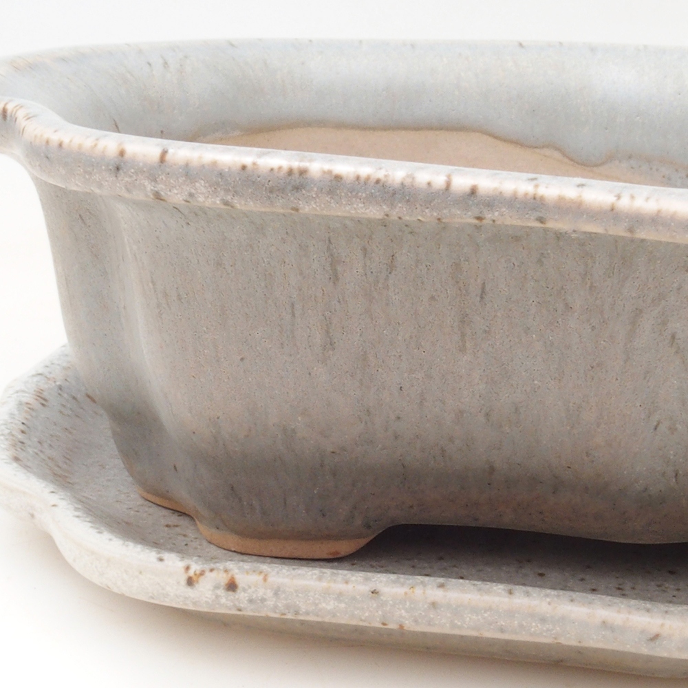 Bol bonsaï + soucoupe H51 - 18x14x5 cm - beige