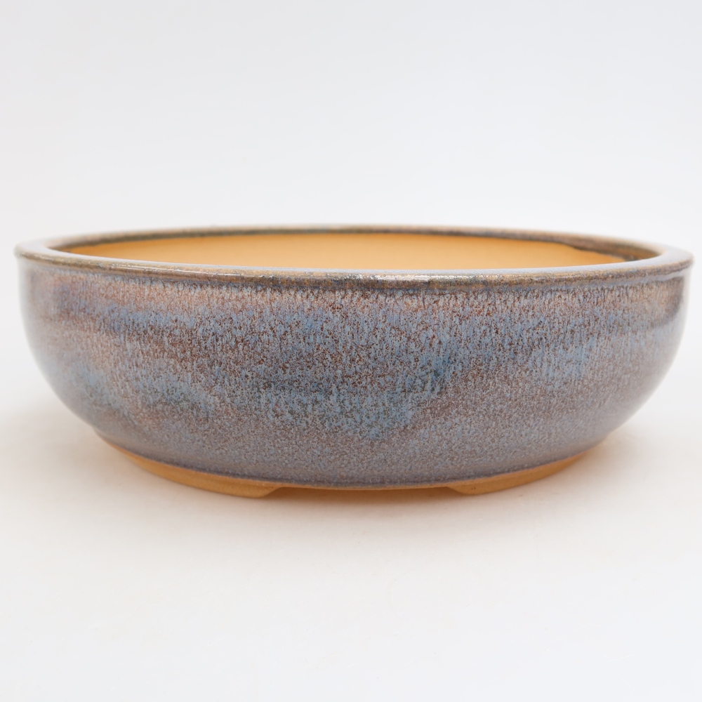 Bol à bonsaï en céramique 21,5 x 21,5 x 6,5 cm, couleur bleu