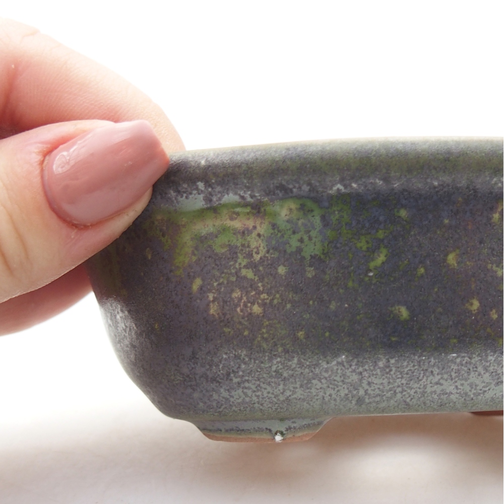 Bol à bonsaï en céramique 11 x 8,5 x 4 cm, vert