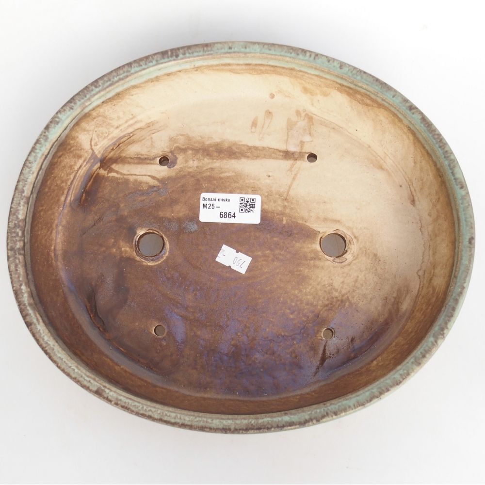 Bol à bonsaï en céramique 28 x 24 x 6 cm, vert