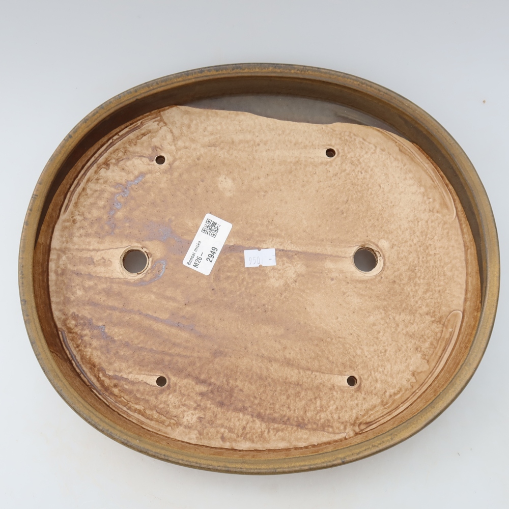 Pot à bonsaï en céramique 31 x 27 x 4,5 cm, couleur marron