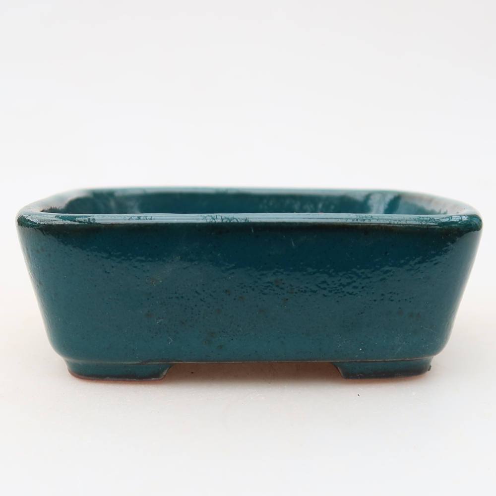 Pot à bonsaï en céramique 10 x 8 x 3,5 cm, couleur verte