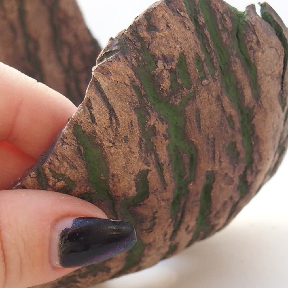 Coquille en céramique 13 x 12 x 12,5 cm , couleur verte