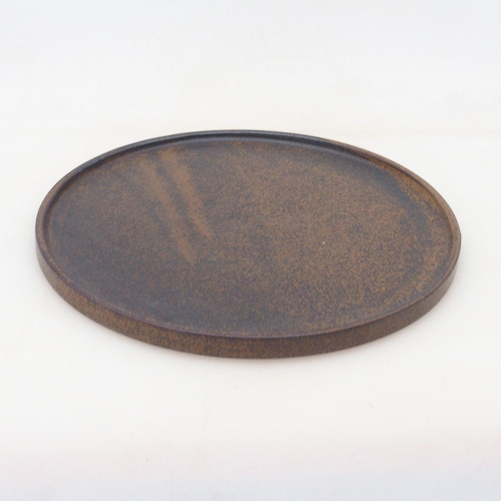 Console ronde pour bonsaïs D7-S - 16 x 16 x 1 cm - marron