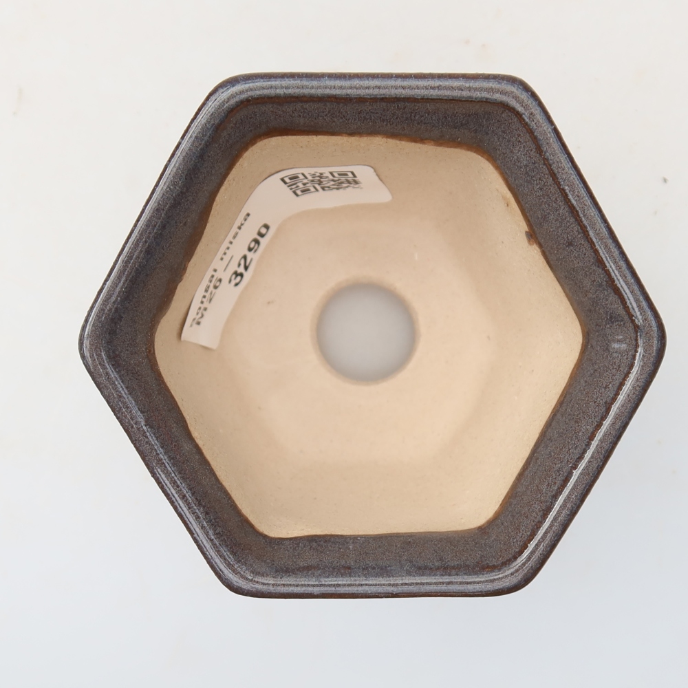 Pot à bonsaï en céramique 7 x 6,5 x 5 cm, couleur grise