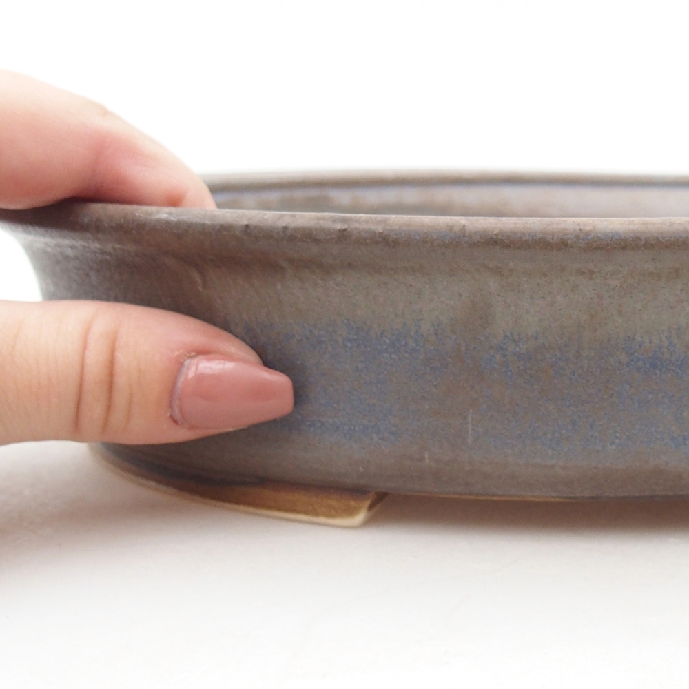 Bol à bonsaï en céramique 24 x 21 x 5 cm, couleur bleu