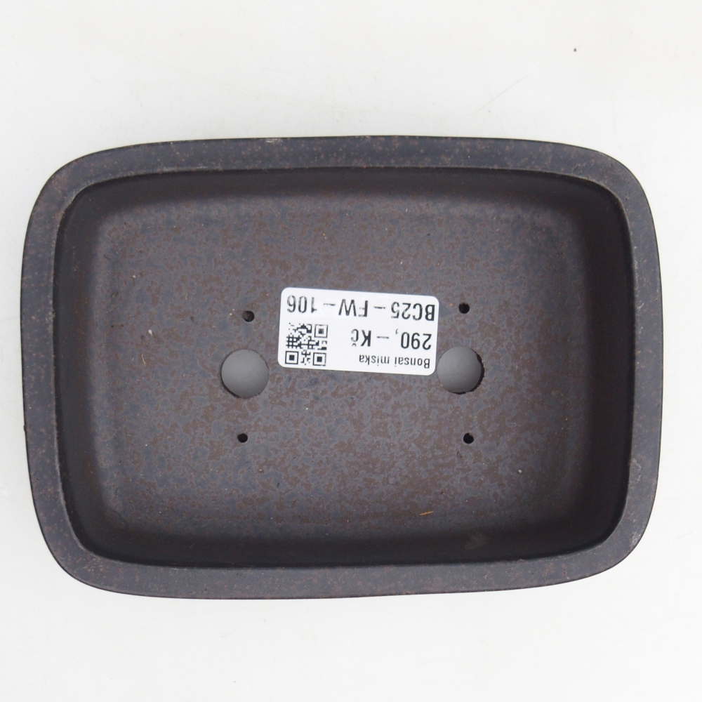 Bol à bonsaï en céramique 14,5 x 10,5 x 4 cm, ocre brunâtre