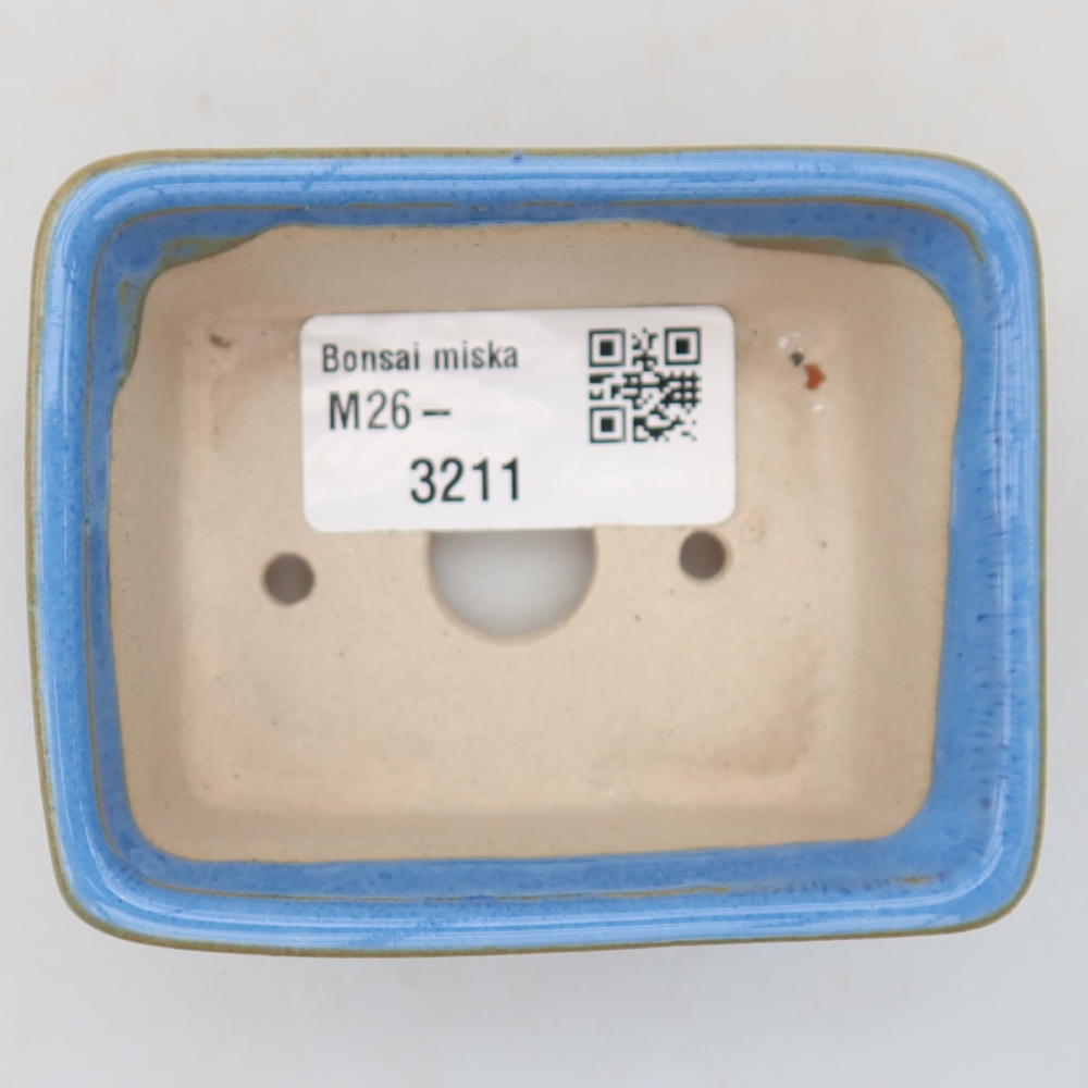 Pot à bonsaï en céramique 8 x 6,5 x 3,5 cm, couleur bleue
