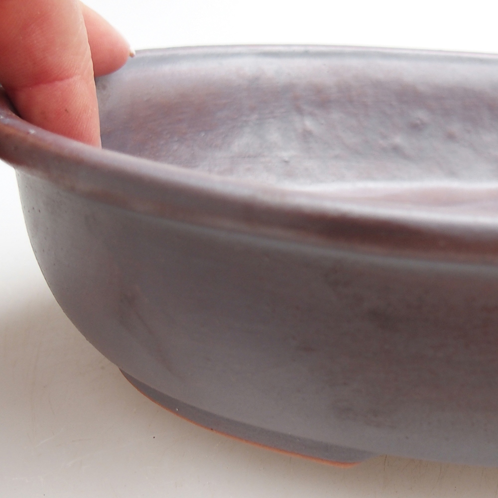 Bol à bonsaï en céramique 21,5 x 17 x 5 cm, couleur métal