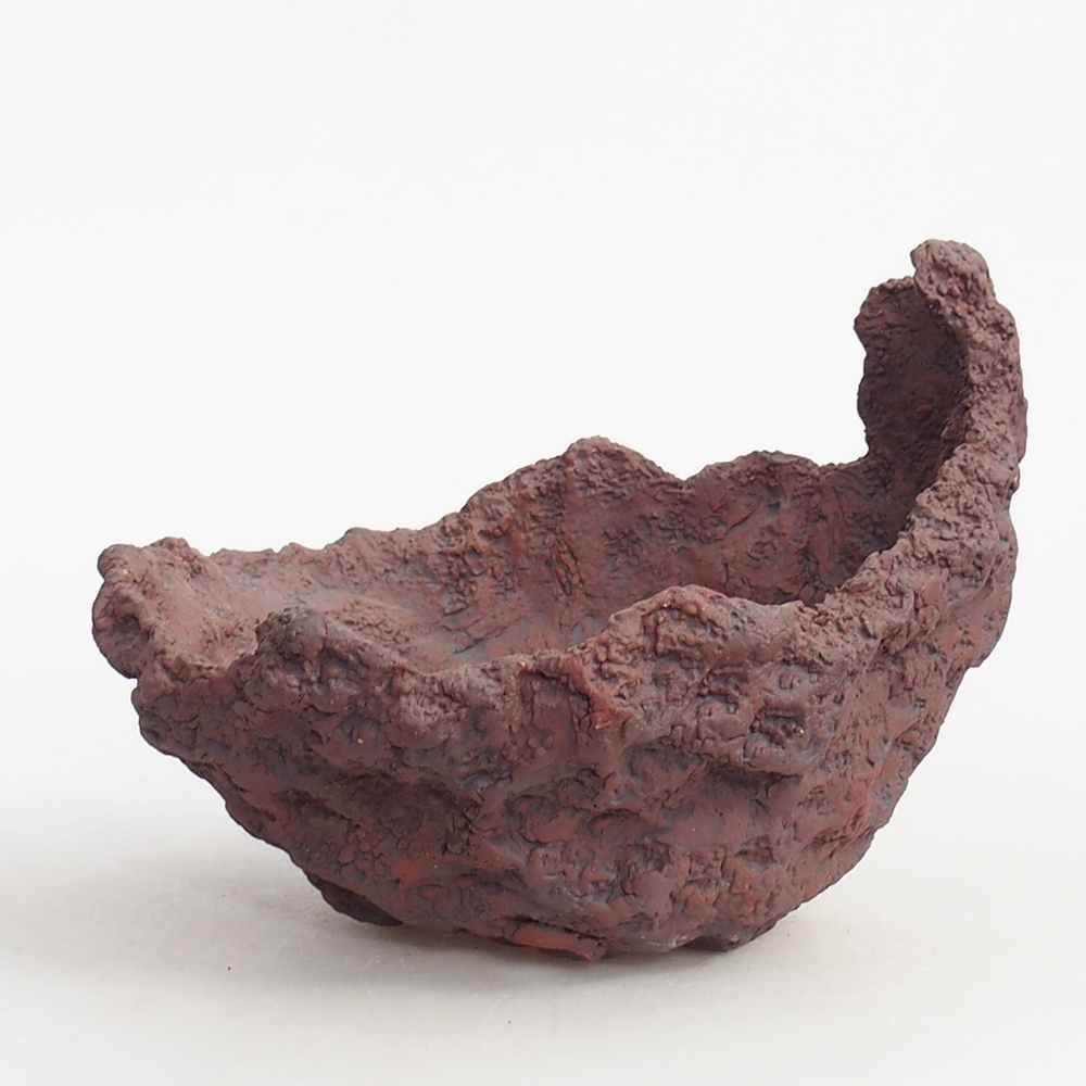 Coquille en céramique 13 x 11 x 12 cm , couleur marron