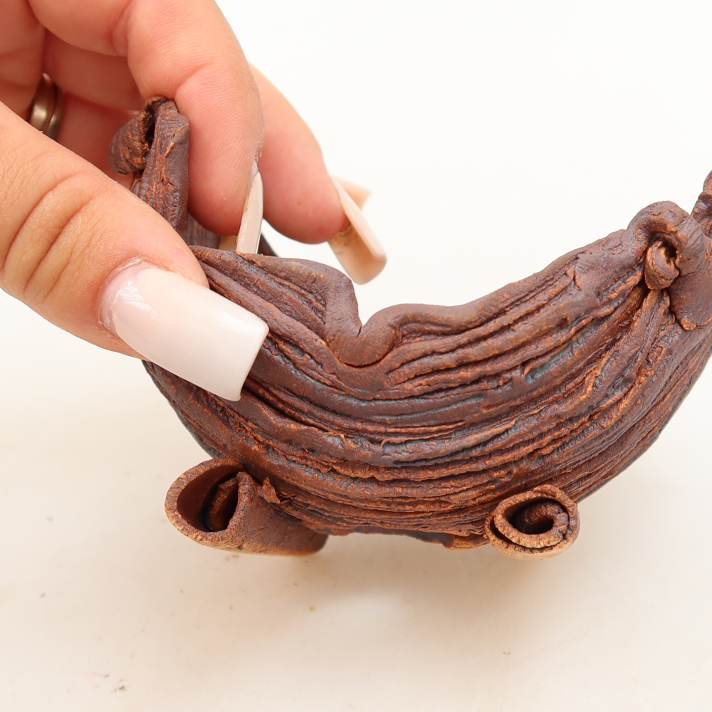 Coquille en céramique  10 x 7,5 x 7 cm, couleur marron
