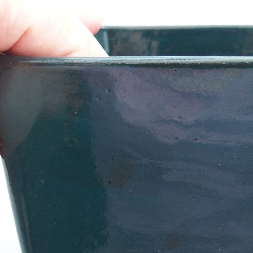 Bol à bonsaï en céramique 15 x 15 x 10,5 cm, vert