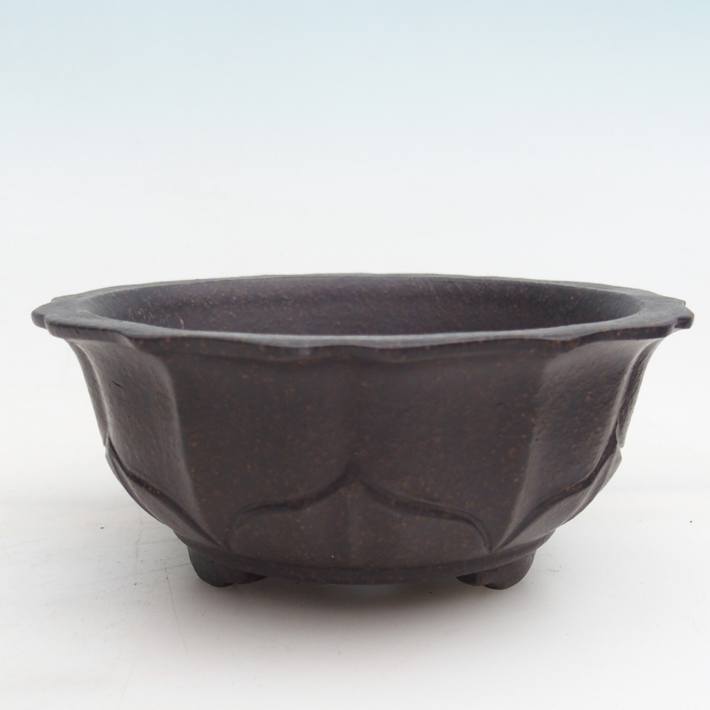 Bol à bonsaï en céramique 15 x 15 x 6,5 cm, ocre brunâtre