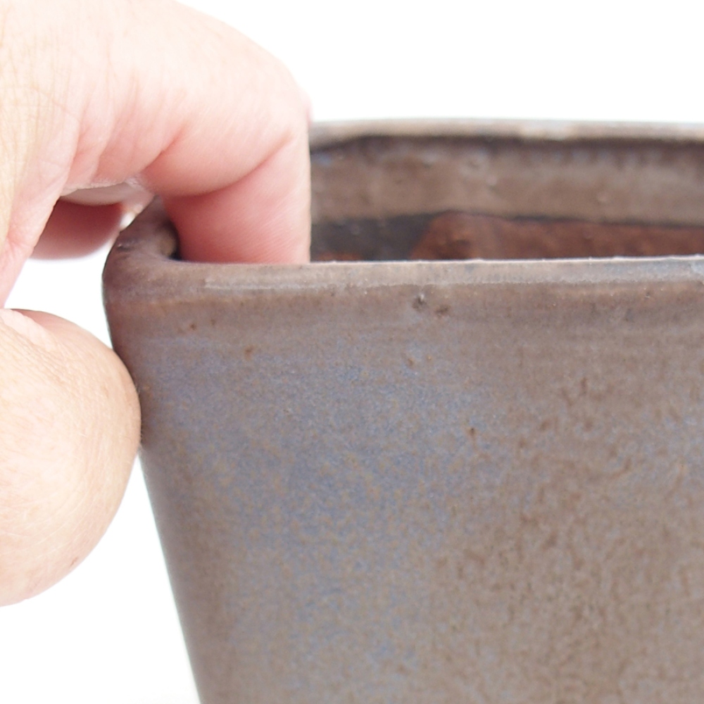 Bol à bonsaï en céramique 10 x 10 x 12 cm, brun