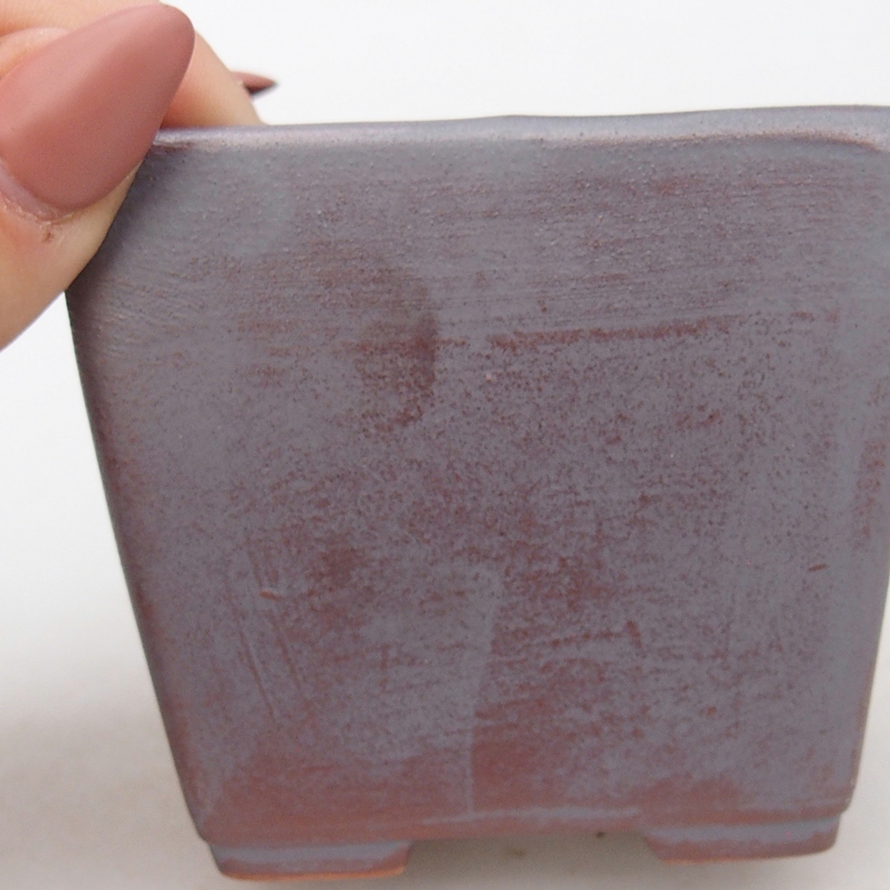 Bol bonsaï en céramique 7,5 x 7,5 x 7 cm, couleur métal