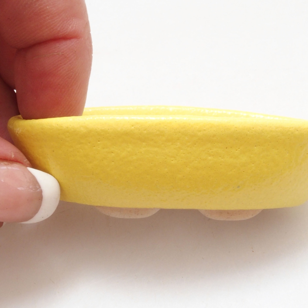Bol à bonsaï en céramique 6,5 x 3,5 x 2 cm, jaune