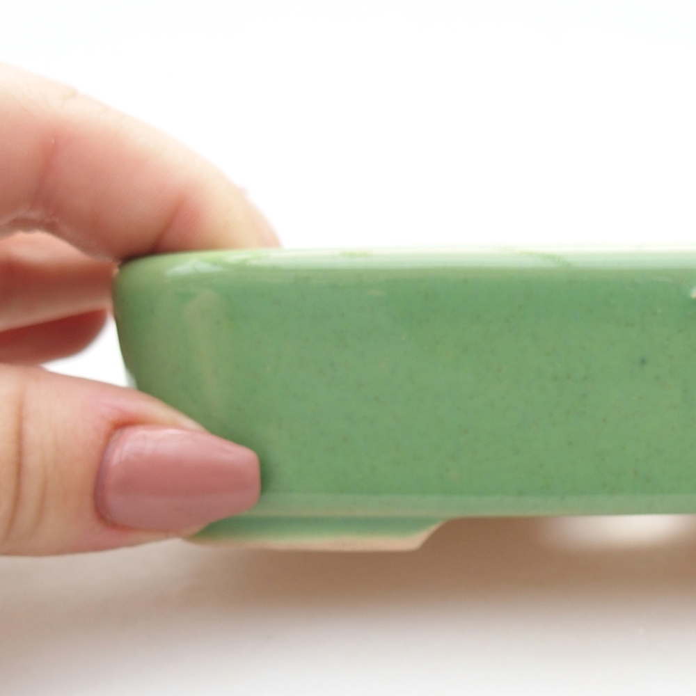 Bol à bonsaï en céramique 12,5 x 9 x 3,5 cm, vert