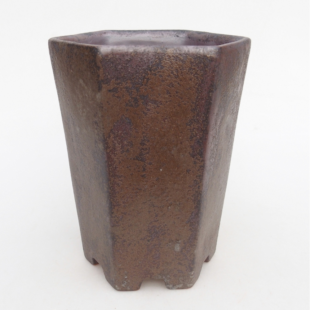 Bol à bonsaï en céramique 12,5 x 11,5 x 16,5 cm, brun