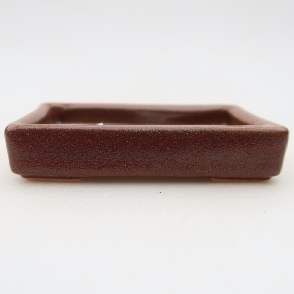 Pot à bonsaï en céramique 10 x 7 x 2 cm, couleur bordeaux
