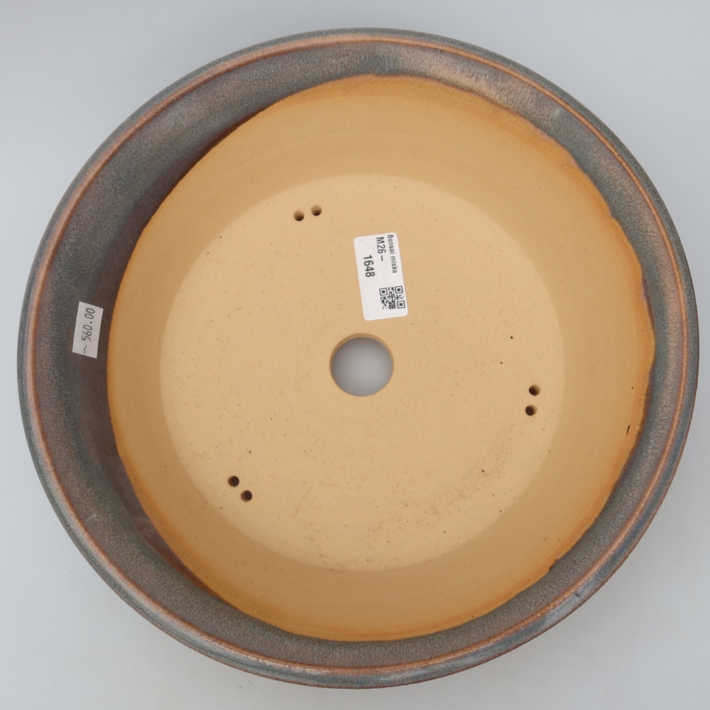 Pot à bonsaï en céramique 26,5 x 26,5 x 7 cm, couleur grise