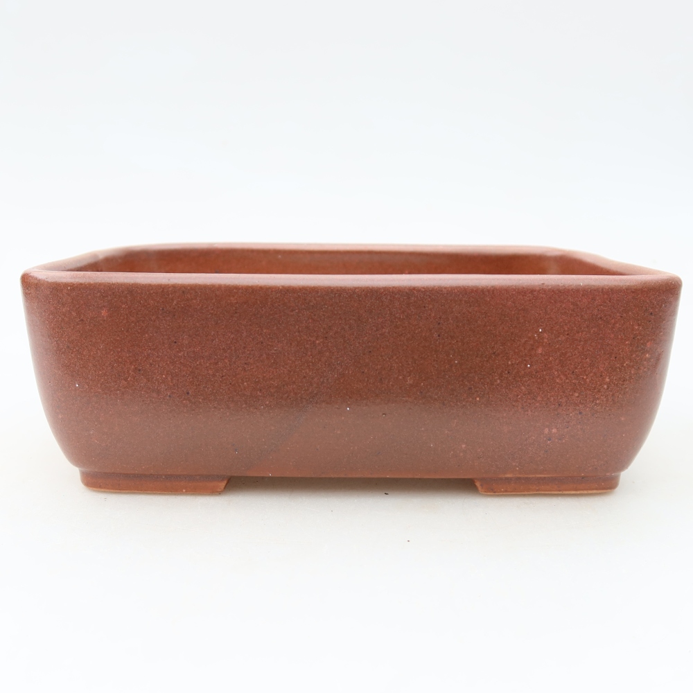 Pot à bonsaï en céramique 16 x 10,5 x 5,5 cm, couleur bordeaux