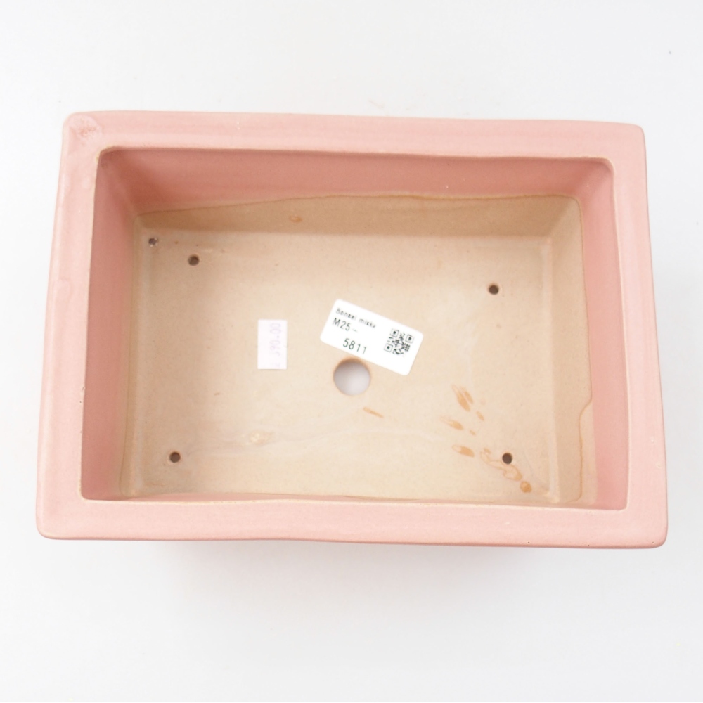 Bol à bonsaï en céramique 22 x 16 x 8 cm, rose