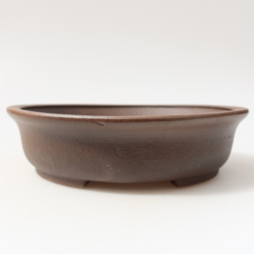 Pot à bonsaï en céramique 15,5 x 14,5 x 4 cm, couleur marron