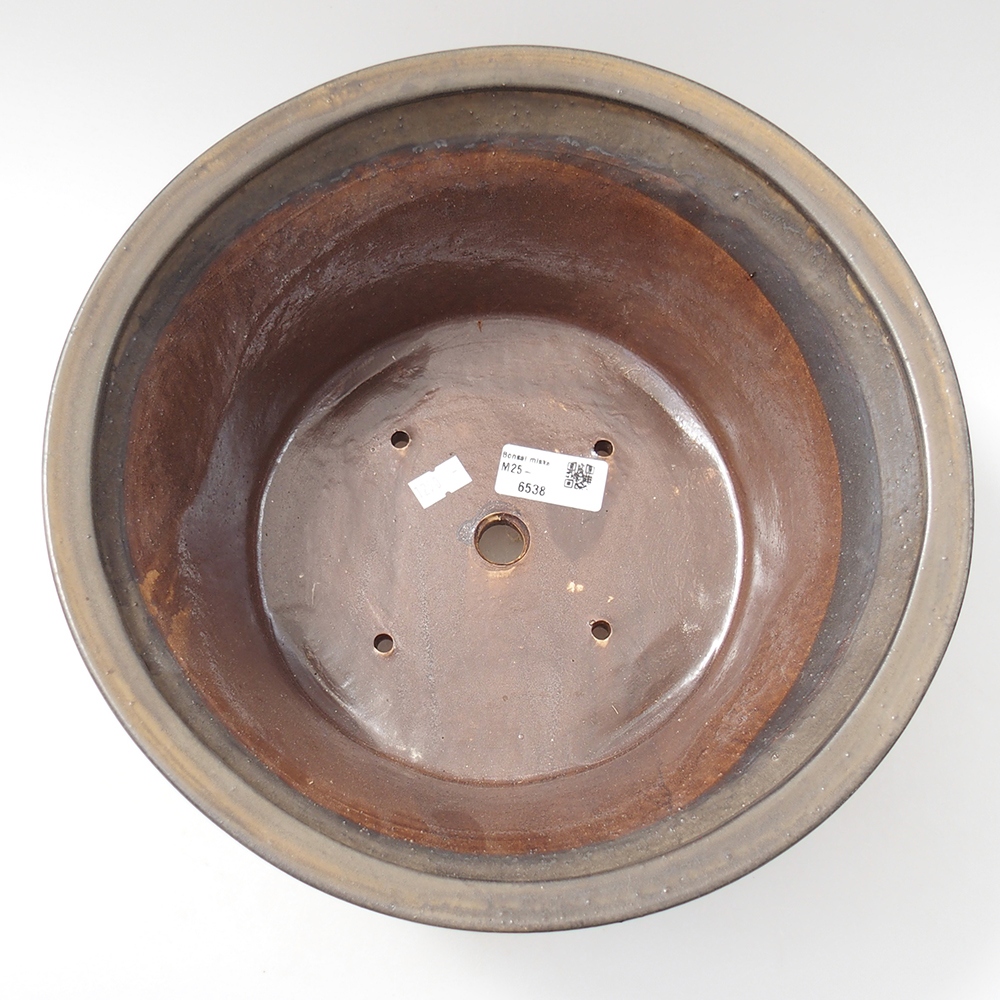 Bol à bonsaï en céramique 29 x 29 x 12 cm, brun