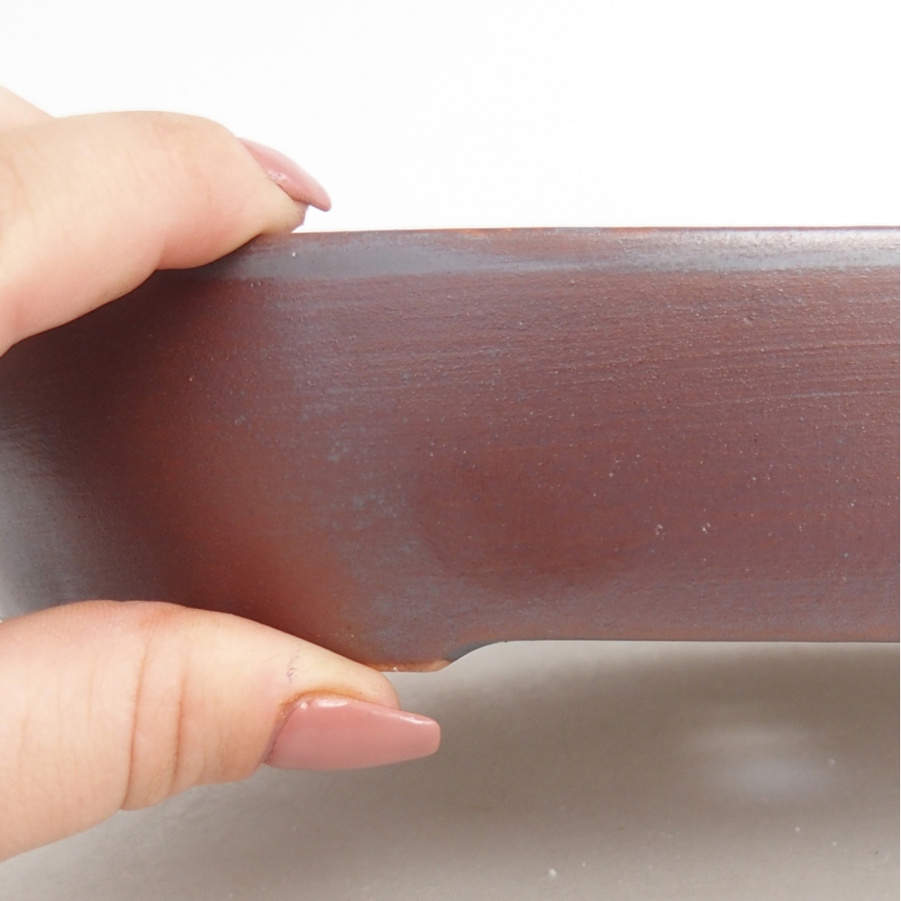 Bol à bonsaï en céramique 22 x 17 x 4 cm, couleur métal