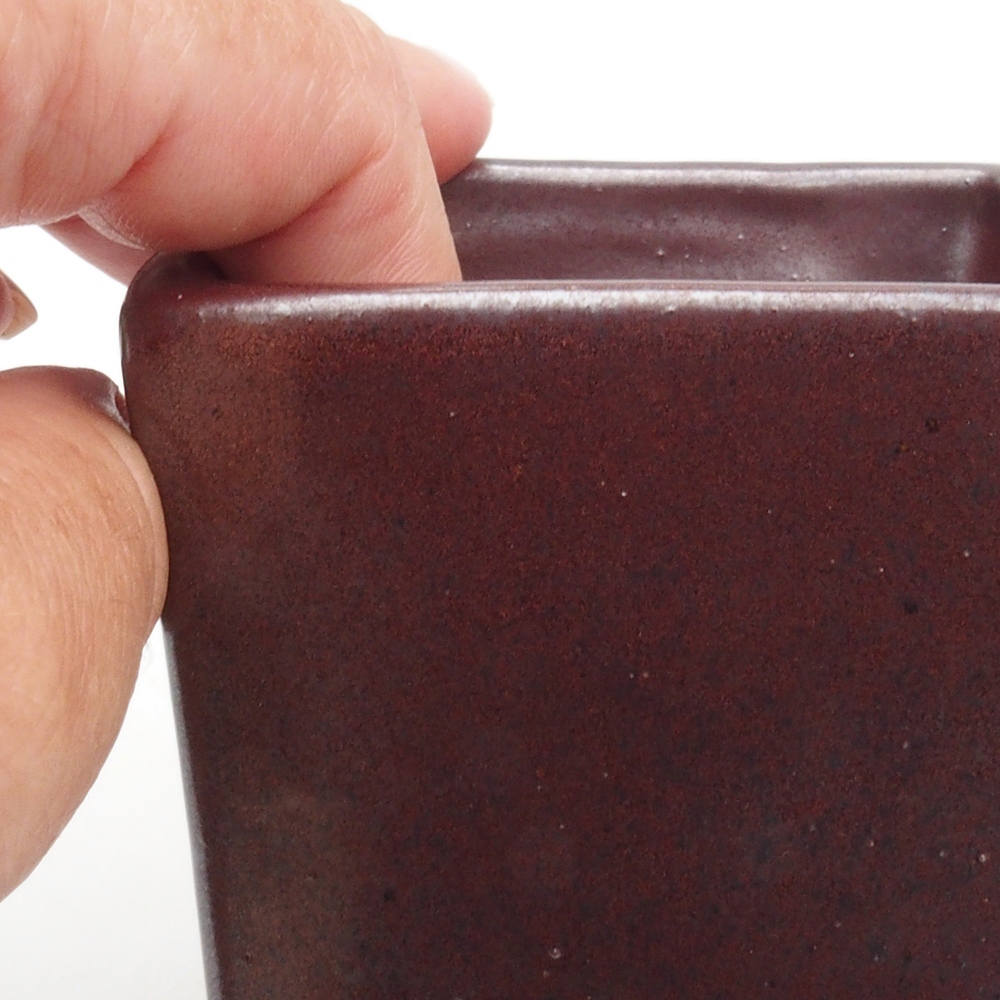 Bol à bonsaï en céramique 7,5 x 7,5 x 9,5 cm, brun