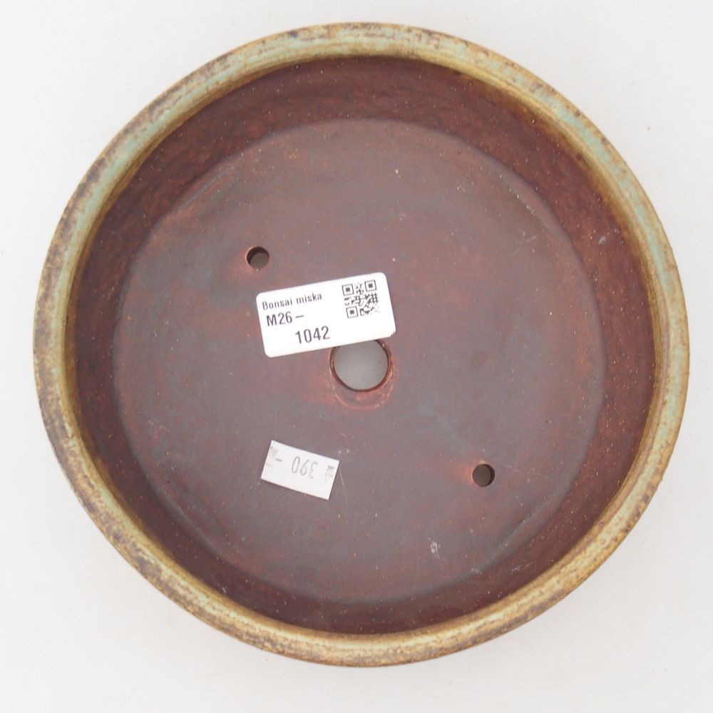 Bol à bonsaï en céramique 17,5 x 17,5 x 5 cm, vert