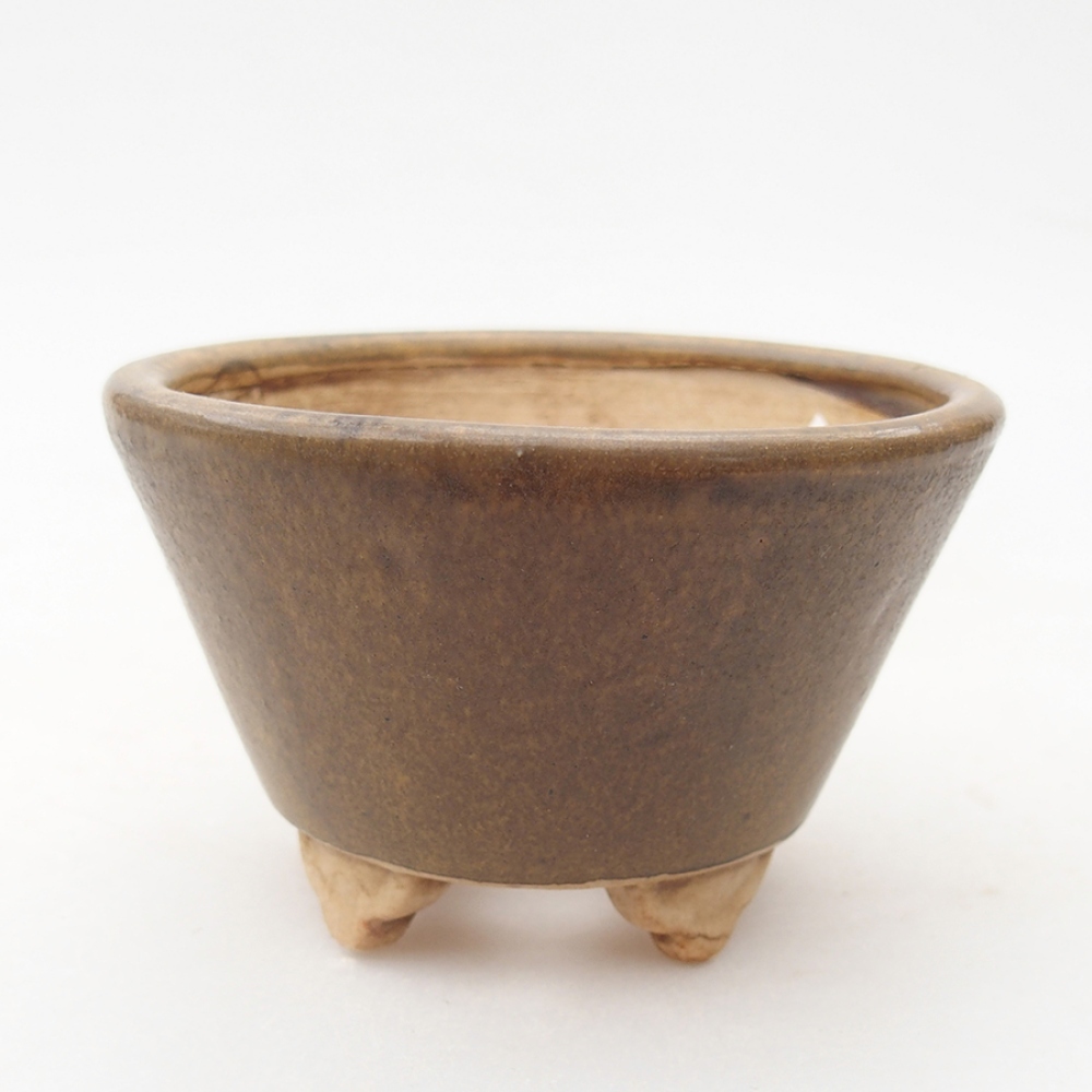 Bol à bonsaï en céramique 8 x 8 x 5,5 cm, brun