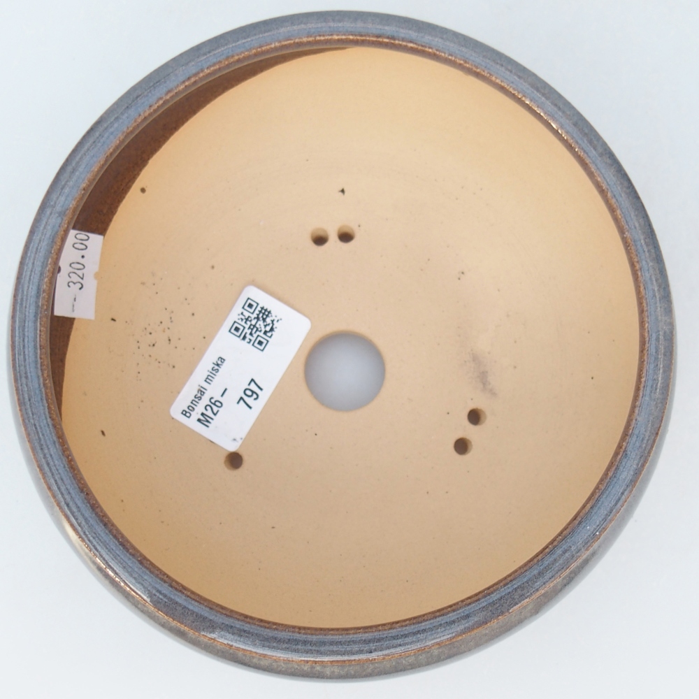 Bol à bonsaï en céramique 14 x 14 x 6 cm, gris