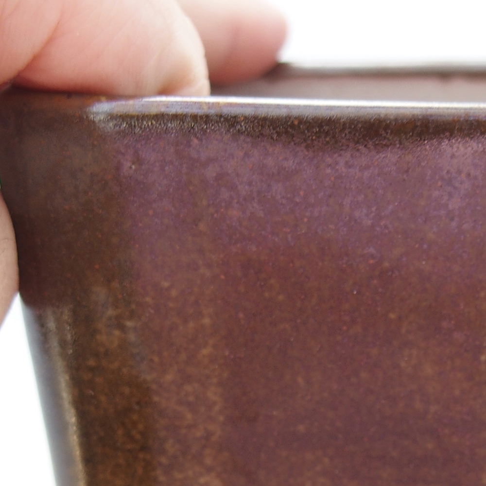 Bol à bonsaï en céramique 7 x 7 x 9,5 cm, brun