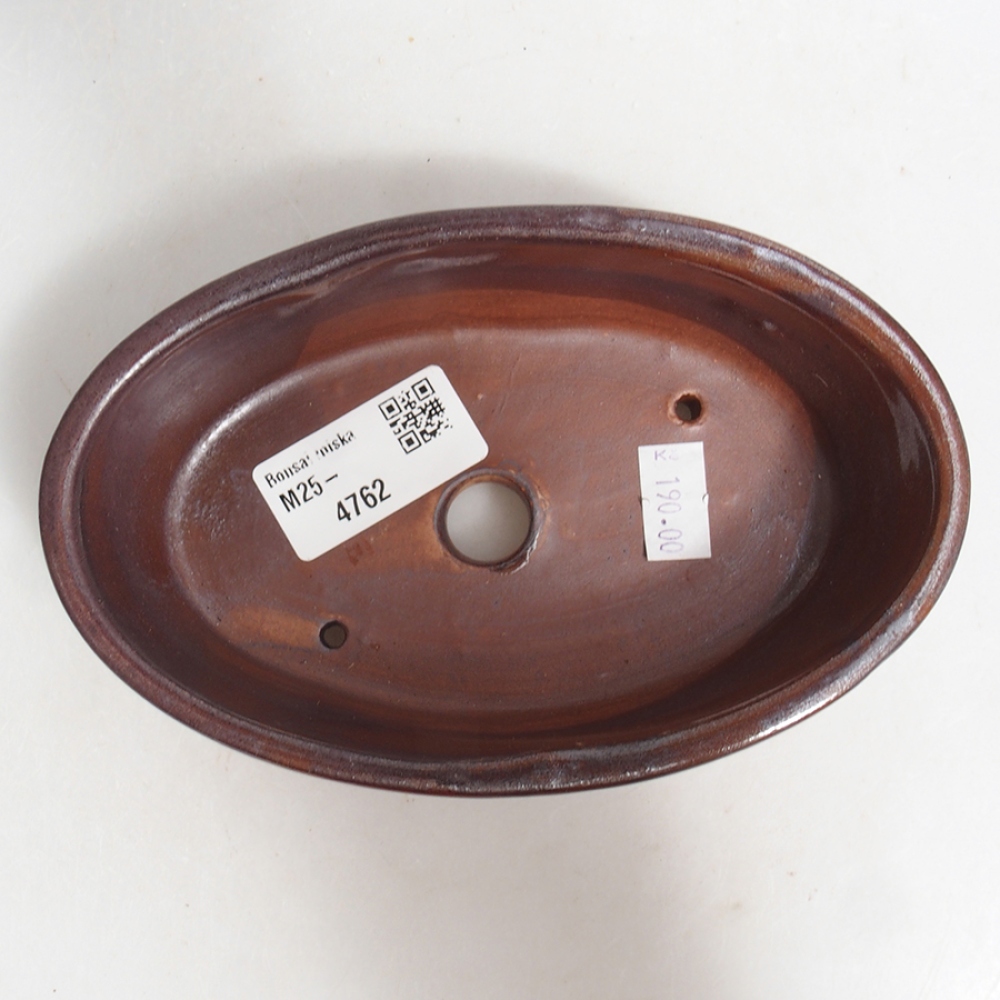 Bol à bonsaï en céramique 15 x 9,5 x 4 cm, brun