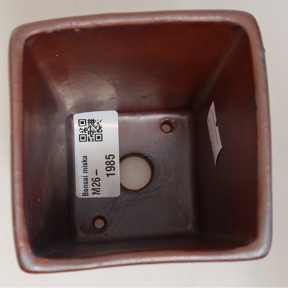 Pot à bonsaï en céramique 7,5 x 7,5 x 9,5 cm, couleur métallique