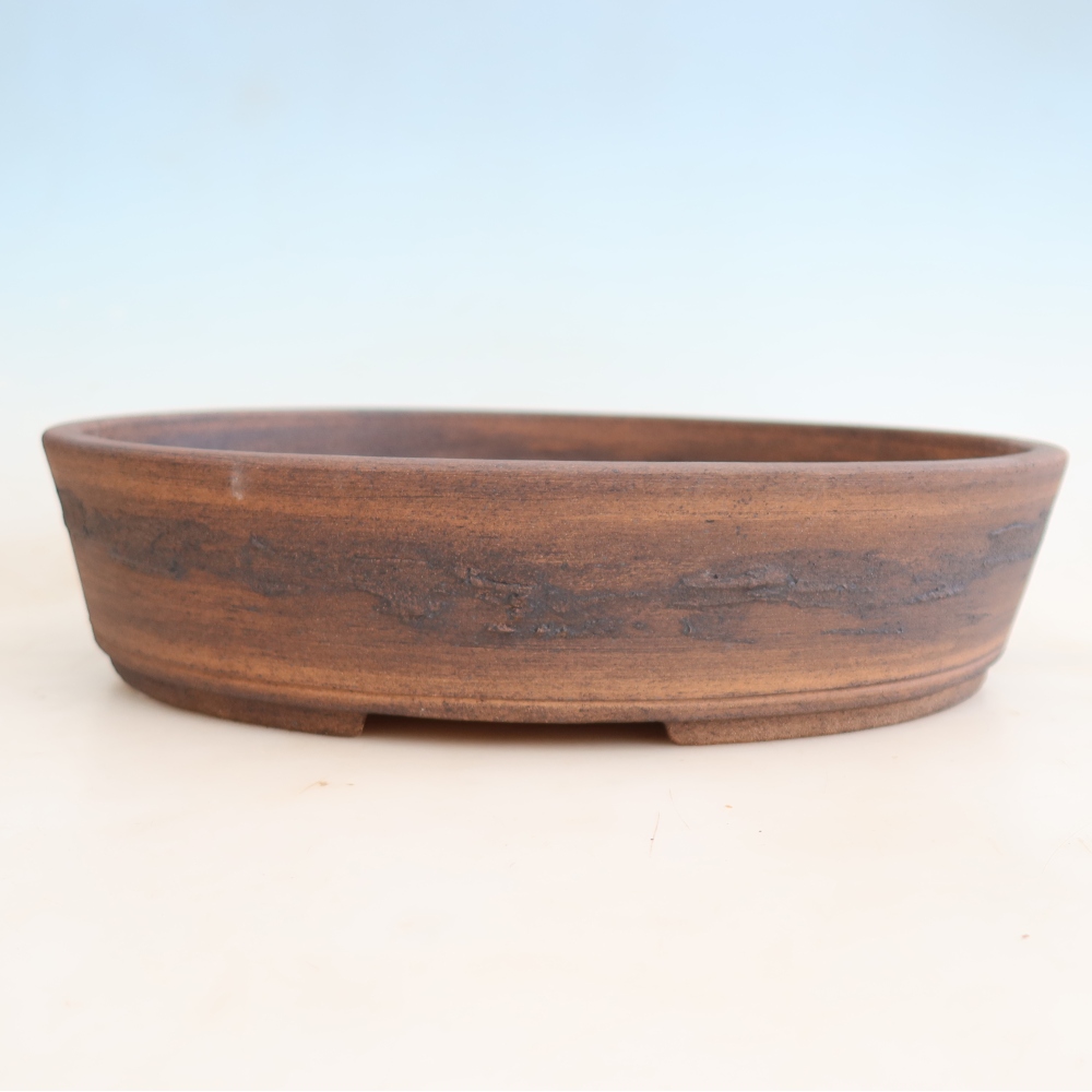 Pot à bonsaï en céramique 38 x 30,5 x 8,5 cm, couleur marron