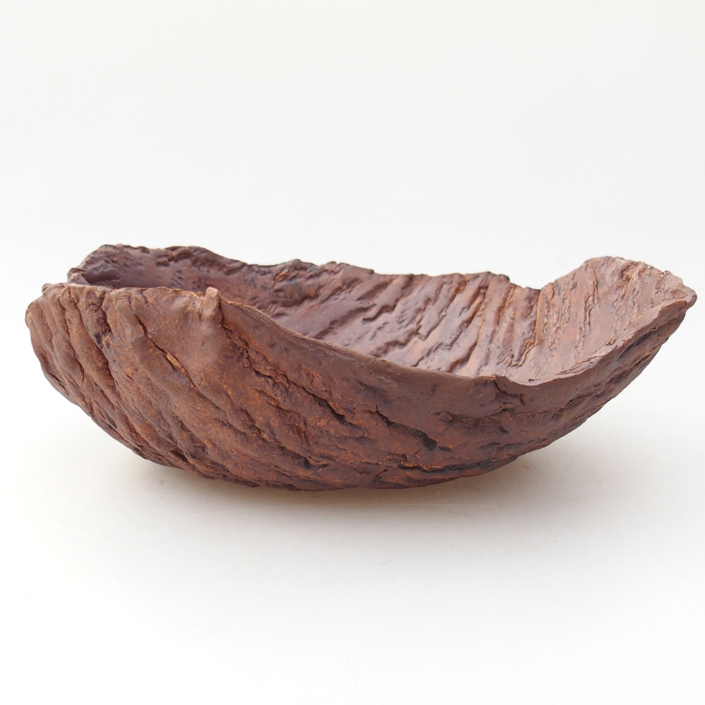 Coquille en céramique 19 x 17 x 7 cm , couleur marron