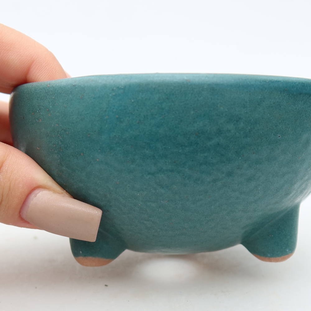 Bol à bonsaï en céramique 10 x 10 x 5 cm, couleur bleu