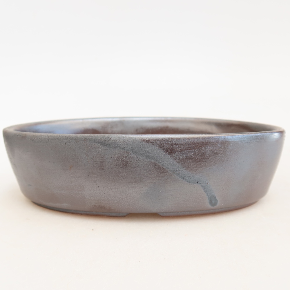 Bol à bonsaï en céramique 16,5 x 11,5 x 4,5 cm, couleur métal