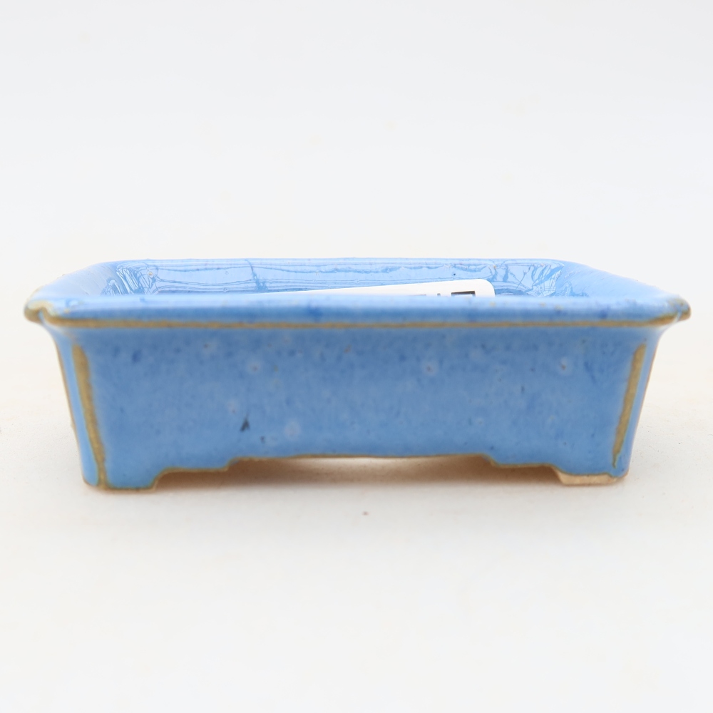 Pot à bonsaï en céramique 7 x 5 x 2 cm, couleur bleue