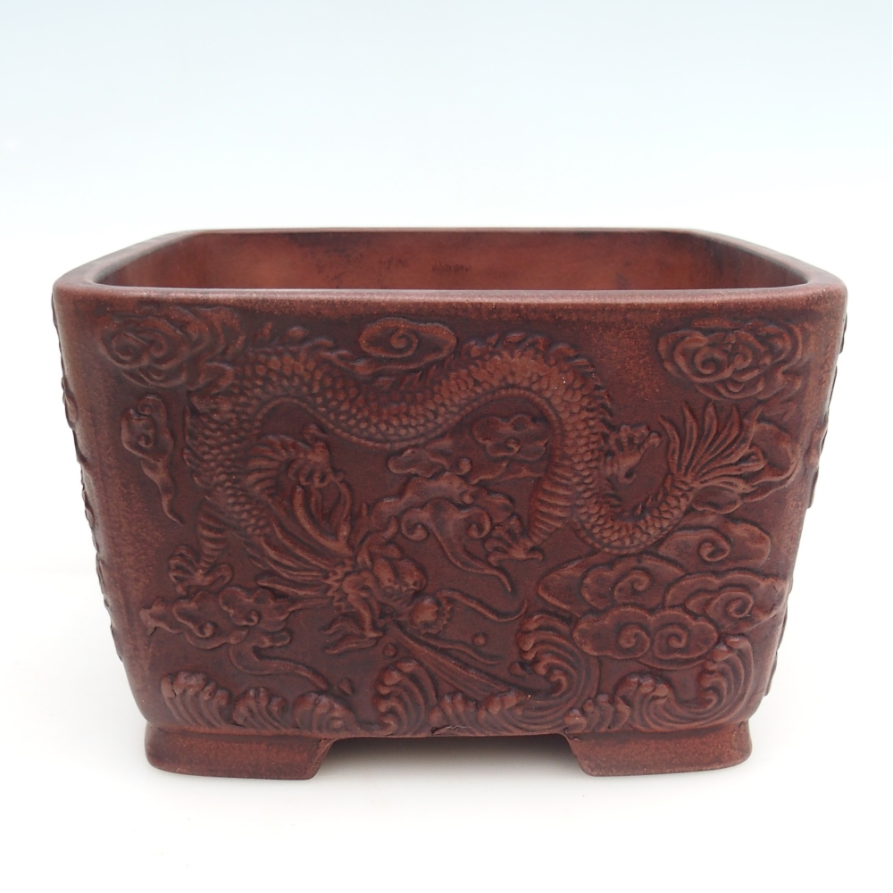 Bol à bonsaï en céramique 21 x 21 x 13 cm, brun