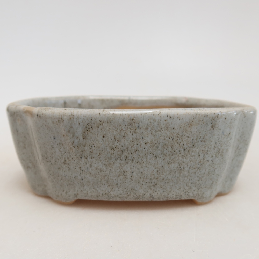 Pot à bonsaï en céramique 10,5 x 8 x 4 cm, couleur grise